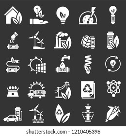 Wind energy saving icon set. Simple set of wind energy saving vector icons for web design on gray background