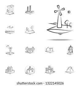 Wind energy sun tree icon. Landspace icons universal set for web and mobile