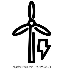 Wind energy symbol - renewable energy, sustainability and ecology icon.