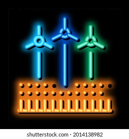 Windenergietechniker neonieren Leuchtschild Vektor. Leuchtende Ikone-Windenergietechniker signieren. transparente Symbolillustration