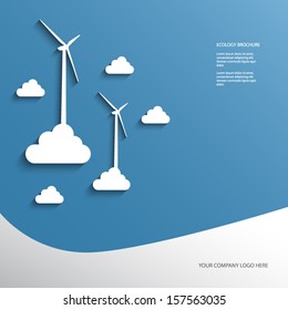 Wind energy themed background suitable for business presentations, advertising materials, infographics, etc. with space for text
