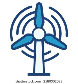 A wind energy turbine farm icon representing large scale renewable power