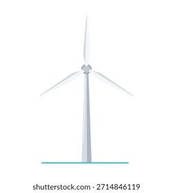 Wind Energy Turbine Flat Vector Illustration
