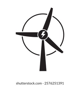 Wind energy and wind turbine icon concept