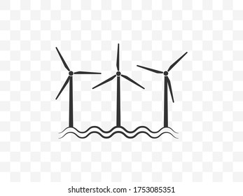 Wind energy, wind turbine icon. Vector illustration, flat design.