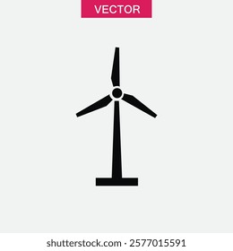 Wind energy, wind turbine icon.vector flat black simple trendy style illustration for web and app..eps