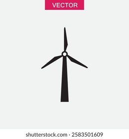 Wind energy, wind turbine icon.vector simple linear illustration for web and app..eps