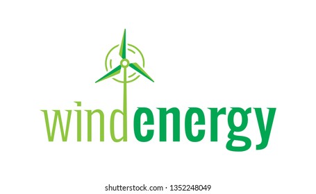 Wind Energy And Wind Turbine Logo