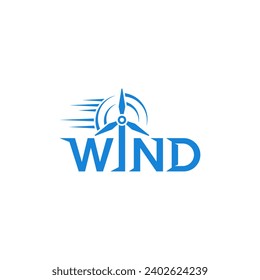 Wind energy typography logo design.