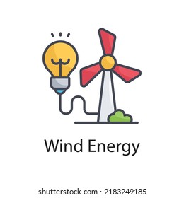 Wind Energy vector Filled Outline Icon Design illustration on White background. EPS 10 File 