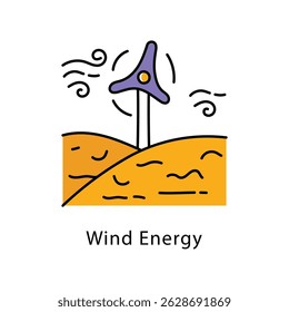 Wind Energy vector Filled Outline Style Icon. Eps 10 File