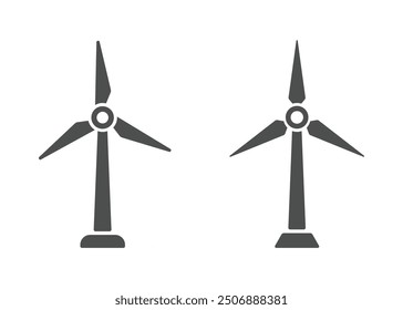 Wind energy vector icons set