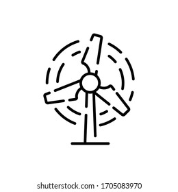 Ilustración vectorial de Wind Energy. Icono de línea de símbolos Tecnología e Smart Working. 