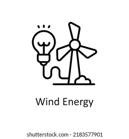 Icono de diseño del vector de energía eólica sobre fondo blanco. Archivo EPS 10 