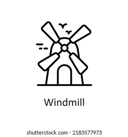 Icono de diseño del vector de energía eólica sobre fondo blanco. Archivo EPS 10 