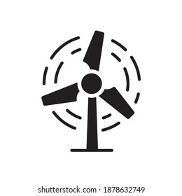 Wind Energy  Vector Solid Style Icon. EPS 10 File 