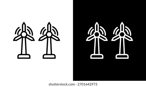 Wind Energy White Icon Set Design