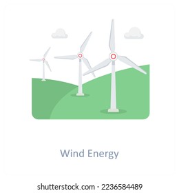 Wind Energy and windmill icon concept