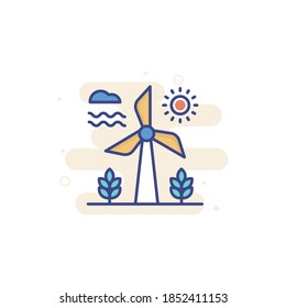 Wind Fan illustration style vector icon.