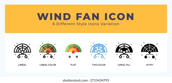 Wind fan vector icons designed. icon symbol set.