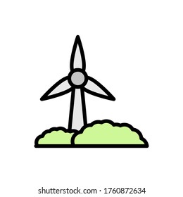 Wind farm, bushes icon. Simple color with outline vector elements of mother earth day icons for ui and ux, website or mobile application