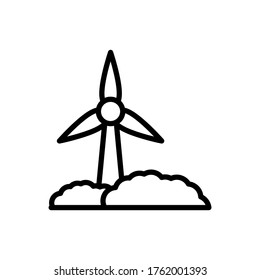 Wind farm, bushes icon. Simple line, outline vector elements of mother earth day icons for ui and ux, website or mobile application