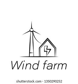 wind farm hand draw icon. Element of farming illustration icons. Signs and symbols can be used for web, logo, mobile app, UI, UX