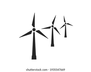 wind farm icon. wind turbines. eco friendly, renewable and alternative energy symbol. isolated vector image in flat style