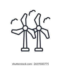 wind farm icons isolated on White Background. Flat style design