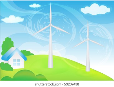wind farms and house