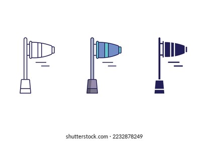 Wind flag line and glyph icon, vector illustration