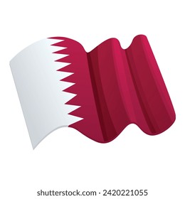 Wind flag Qatar icon cartoon vector. Sport arena. Game visitor