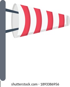 wind flag vector flat colour icon