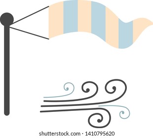 Wind flat illustration on white