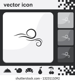 Wind flat set of buttons vector icon.