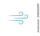 Wind flat vector icon. Wind blowing vector icon isolated on white background. Simple flat wind pictogram. Vector illustration. Eps file 102.