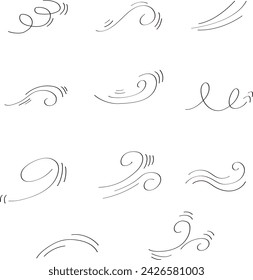 Wind flow illustration set : vector