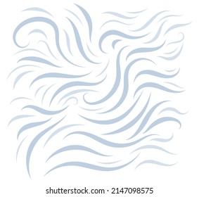 wind flowing isolated vector illustration set