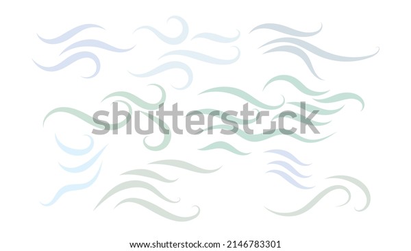 Wind Flowing Isolated Vector Illustration Set: เวกเตอร์สต็อก (ปลอดค่า ...