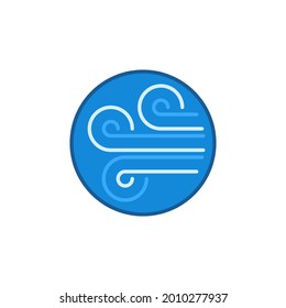 Wind Flows in Circle vector concept blue icon or design element