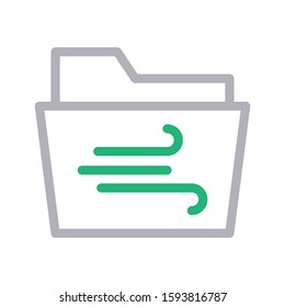 wind folder vector color line icon 