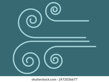 Wind or gale lines on blue background.