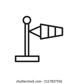 Ilustración de vectores de iconos de contorno de indicador de viento