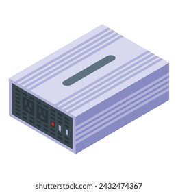 Wind generation energy invertor icon isometric vector. Power controller. System equipment