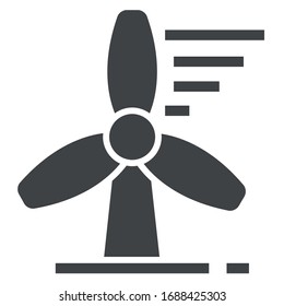 
wind generator black icon on white background