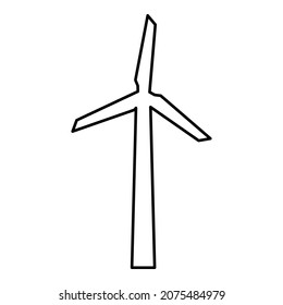 Wind generator contour outline icon black color vector illustration flat style simple image