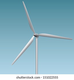 Wind generator - a device converting wind power into electricity. Vector illustration.