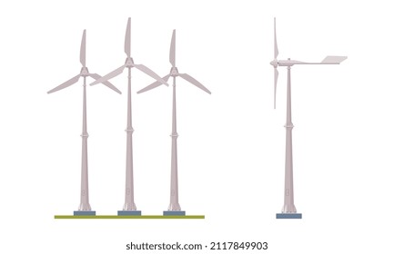Wind Generator as Ecological Resource of Electric Power Vector Set