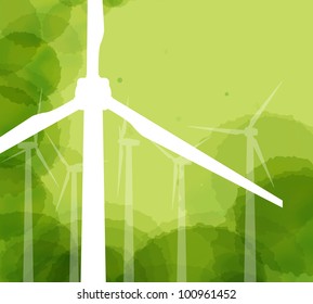 Wind generator ecology background vector