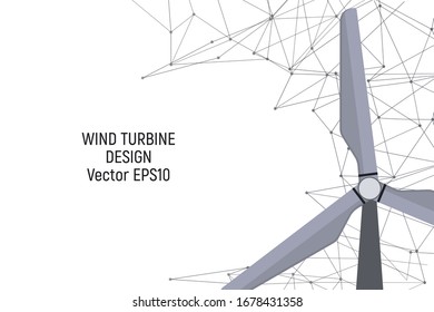 Wind generator. Electricity generation. Vector illustration Modern technology